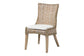 bali & pari Derris Natural Rattan Dining Chair with Cushion - Tall Wingback Side Chair with Solid Mango Wood Legs, Boho Coastal Style for Kitchen or Dining Room Seating, Greywashed FredCo
