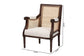 bali & pari Desmond Traditional French Beige Fabric and Dark Brown Finished Wood Accent Chair FredCo