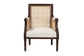 bali & pari Desmond Traditional French Beige Fabric and Dark Brown Finished Wood Accent Chair FredCo