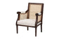 bali & pari Desmond Traditional French Beige Fabric and Dark Brown Finished Wood Accent Chair FredCo