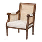 bali & pari Desmond Traditional French Beige Fabric and Walnut Brown Finished Wood Accent Chair FredCo