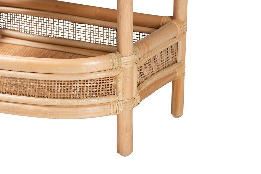 bali & pari Divitia Bohemian Natural Rattan 1-Drawer Nightstand FredCo