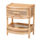 bali & pari Divitia Bohemian Natural Rattan 1-Drawer Nightstand FredCo