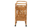 bali & pari Diwata Modern Bohemian Natural Brown Rattan Kitchen Cart FredCo