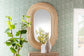 bali & pari Drucilla Modern Bohemian Natural Brown Rattan Oval Accent Wall Mirror FredCo