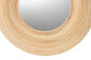 bali & pari Drucilla Modern Bohemian Natural Brown Rattan Round Accent Wall Mirror FredCo
