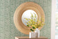bali & pari Drucilla Modern Bohemian Natural Brown Rattan Round Accent Wall Mirror FredCo