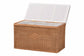 bali & pari Eamon Braided Natural Rattan Storage Bench with Cushioned Lift-Top Lid - Coastal Boho Style Chest for Bedroom, Entryway, or Living Room Organization, 31" Rectangle, Brown FredCo