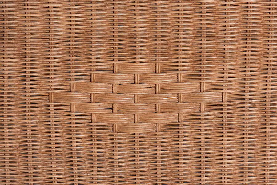 bali & pari Eamon Braided Natural Rattan Storage Bench with Cushioned Lift-Top Lid - Coastal Boho Style Chest for Bedroom, Entryway, or Living Room Organization, 31" Rectangle, Brown FredCo