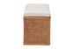 bali & pari Eamon Braided Natural Rattan Storage Bench with Cushioned Lift-Top Lid - Coastal Boho Style Chest for Bedroom, Entryway, or Living Room Organization, 31" Rectangle, Brown FredCo