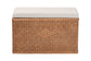 bali & pari Eamon Braided Natural Rattan Storage Bench with Cushioned Lift-Top Lid - Coastal Boho Style Chest for Bedroom, Entryway, or Living Room Organization, 31" Rectangle, Brown FredCo