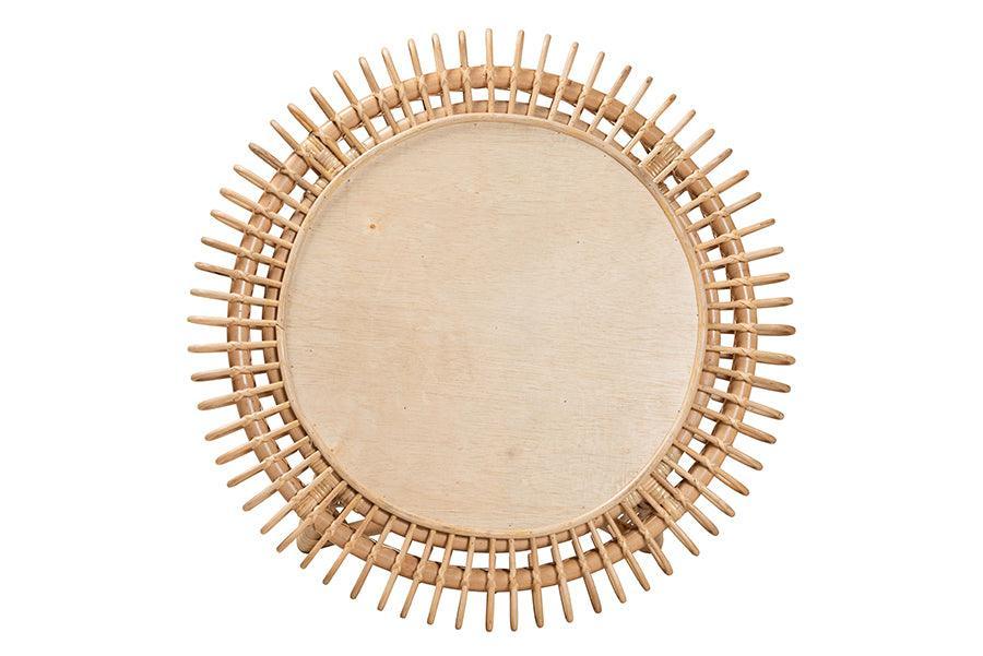 bali & pari Elani Modern Bohemian Natural Rattan Coffee Table FredCo