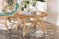 bali & pari Elani Modern Bohemian Natural Rattan Coffee Table FredCo