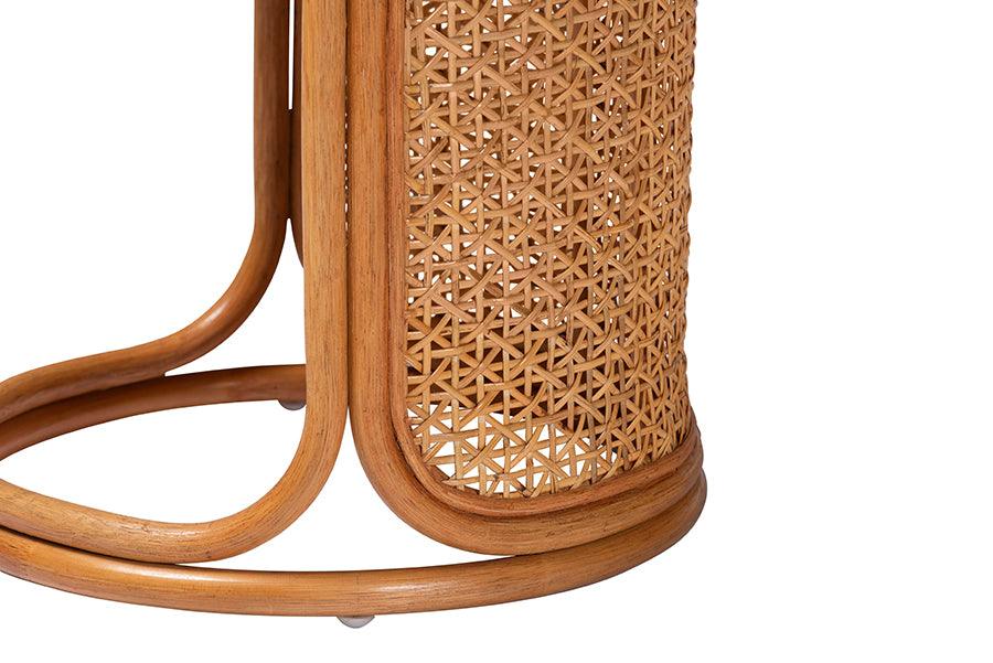 bali & pari Eldon Bohemian Honey Rattan End Table FredCo