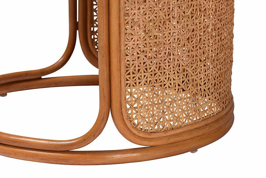 bali & pari Eldon Bohemian Honey Rattan Large End Table FredCo