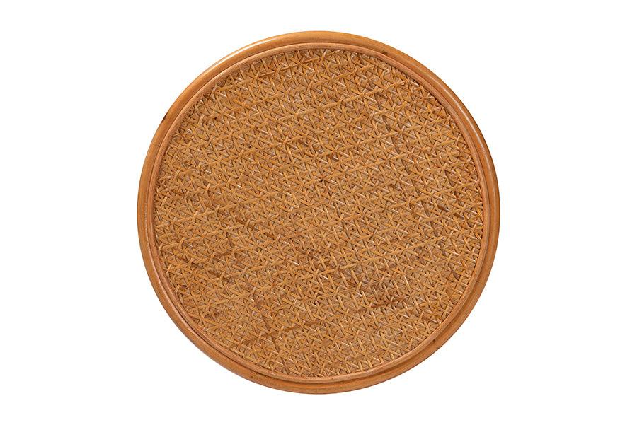bali & pari Eldon Bohemian Honey Rattan Large End Table FredCo