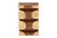 bali & pari Eliada Hand-carved Suar Wood Side Table - Wavy Sculptural Accent Table with Stacked Design, Modern Boho Style for Living Room or Bedroom FredCo