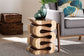 bali & pari Eliada Hand-carved Suar Wood Side Table - Wavy Sculptural Accent Table with Stacked Design, Modern Boho Style for Living Room or Bedroom FredCo