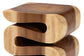 bali & pari Eliada Hand-carved Suar Wood Side Table - Wavy Sculptural Accent Table with Stacked Design, Modern Boho Style for Living Room or Bedroom FredCo