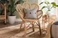 bali & pari Eliava Modern Bohemian Natural Rattan Flower Accent Chair FredCo