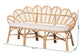bali & pari Eliava Natural Rattan Accent Bench with Removable Cushion - Coastal Boho Style Loveseat with Scalloped Fan Back Design for Indoor Living Room or Sunroom Seating FredCo