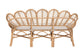 bali & pari Eliava Natural Rattan Accent Bench with Removable Cushion - Coastal Boho Style Loveseat with Scalloped Fan Back Design for Indoor Living Room or Sunroom Seating FredCo