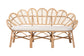 bali & pari Eliava Natural Rattan Accent Bench with Removable Cushion - Coastal Boho Style Loveseat with Scalloped Fan Back Design for Indoor Living Room or Sunroom Seating FredCo