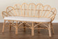 bali & pari Eliava Natural Rattan Accent Bench with Removable Cushion - Coastal Boho Style Loveseat with Scalloped Fan Back Design for Indoor Living Room or Sunroom Seating FredCo