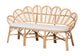 bali & pari Eliava Natural Rattan Accent Bench with Removable Cushion - Coastal Boho Style Loveseat with Scalloped Fan Back Design for Indoor Living Room or Sunroom Seating FredCo