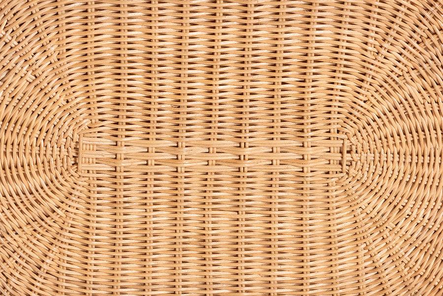 bali & pari Elissa Bohemian Light Honey Rattan Elephant End Table FredCo