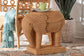bali & pari Elissa Bohemian Light Honey Rattan Elephant End Table FredCo