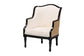 bali & pari Elizette Traditional French Beige Fabric and Black Finished Wood Accent Chair FredCo