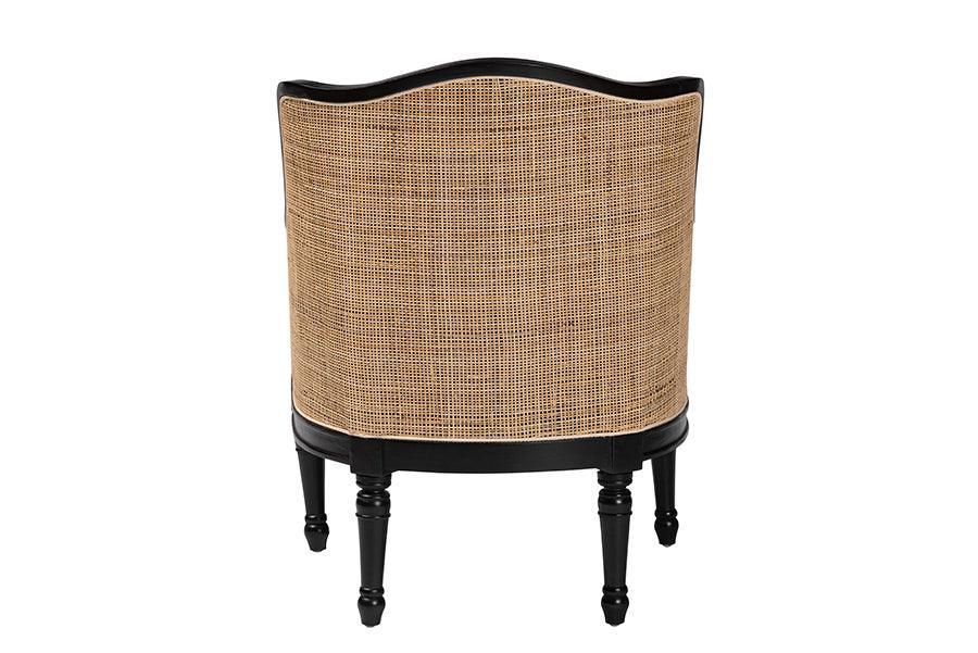 bali & pari Elizette Traditional French Beige Fabric and Black Finished Wood Accent Chair FredCo