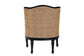 bali & pari Elizette Traditional French Beige Fabric and Black Finished Wood Accent Chair FredCo