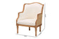 bali & pari Elizette Traditional French Beige Fabric and Honey Oak Finished Wood Accent Chair FredCo