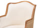 bali & pari Elizette Traditional French Beige Fabric and Honey Oak Finished Wood Accent Chair FredCo