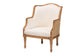 bali & pari Elizette Traditional French Beige Fabric and Honey Oak Finished Wood Accent Chair FredCo