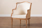 bali & pari Elizette Traditional French Beige Fabric and Honey Oak Finished Wood Accent Chair FredCo