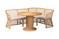 bali & pari Ellard Bohemian Light Honey Rattan 3-Piece Dining Nook Set FredCo