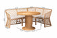 bali & pari Ellard Bohemian Light Honey Rattan 3-Piece Dining Nook Set FredCo