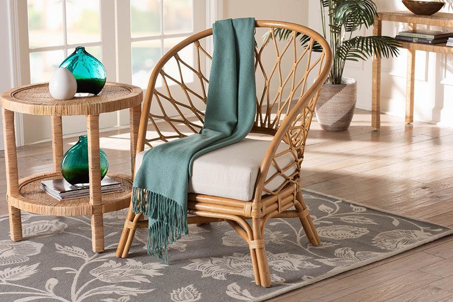 bali & pari Emmeline Bohemian Honey Rattan Accent Chair FredCo