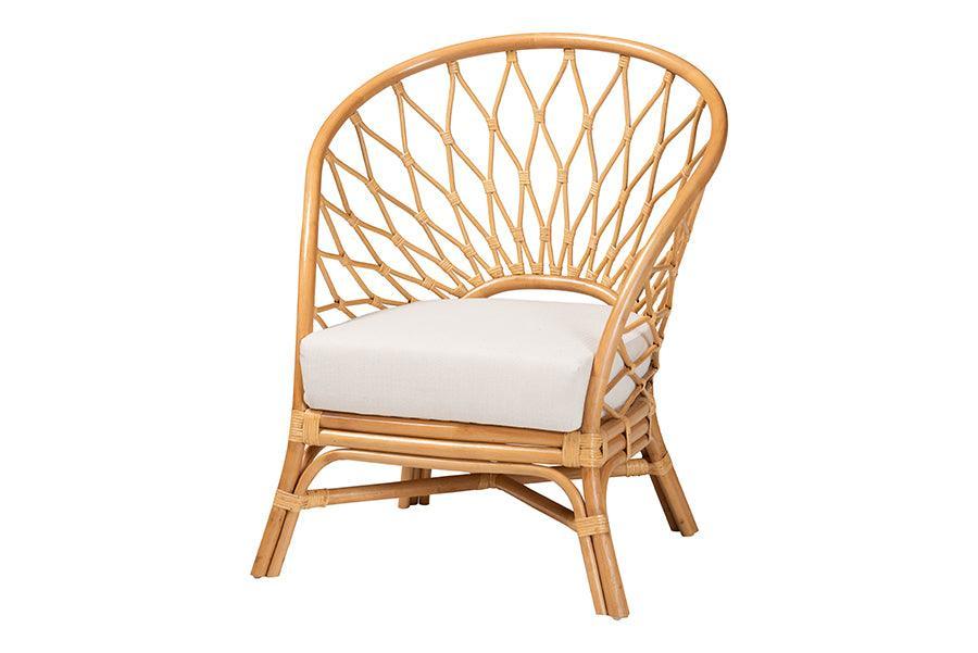 bali & pari Emmeline Bohemian Honey Rattan Accent Chair FredCo