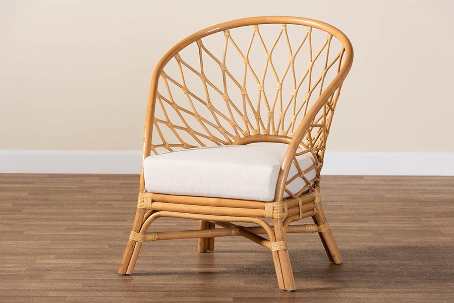 bali & pari Emmeline Bohemian Honey Rattan Accent Chair FredCo