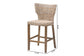bali & pari Enver Modern Bohemian Grey Kubu Rattan and Mahogany Wood Counter Stool FredCo