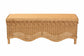bali & pari Erla Bohemian Light Honey Rattan Accent Bench with Scallop border FredCo
