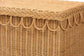 bali & pari Erla Bohemian Light Honey Rattan Accent Bench with Scallop border FredCo