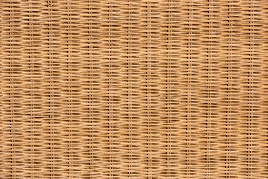 bali & pari Erla Bohemian Light Honey Rattan Accent Bench with Scallop border FredCo
