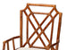 Brown bamboo dining chair with lattice backrest and armrests, FredCo International furniture