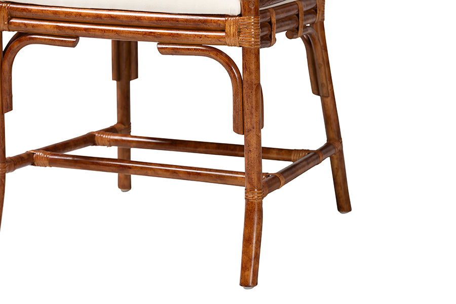 Close-up of bamboo wood chair legs with natural finish from FredCo International furniture