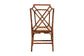 Bamboo dining chair with geometric backrest and cushioned seat from FredCo International
